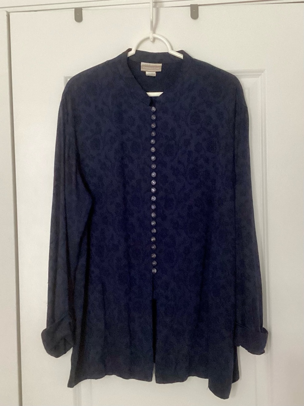 Vintage Coldwater Creek Navy Button-Front Shirt/Jacket